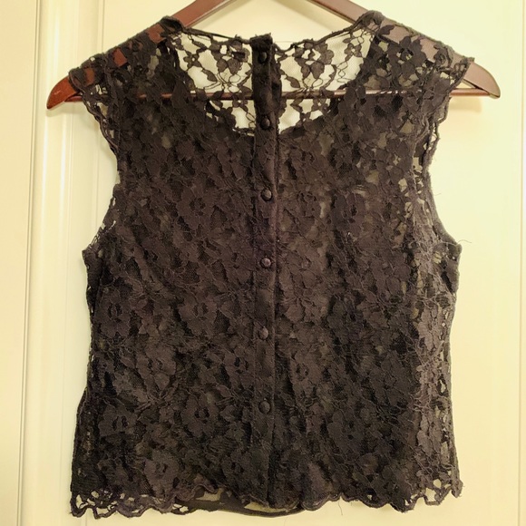Black Lace Tank Top - Picture 2 of 2